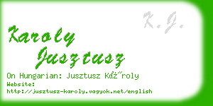 karoly jusztusz business card